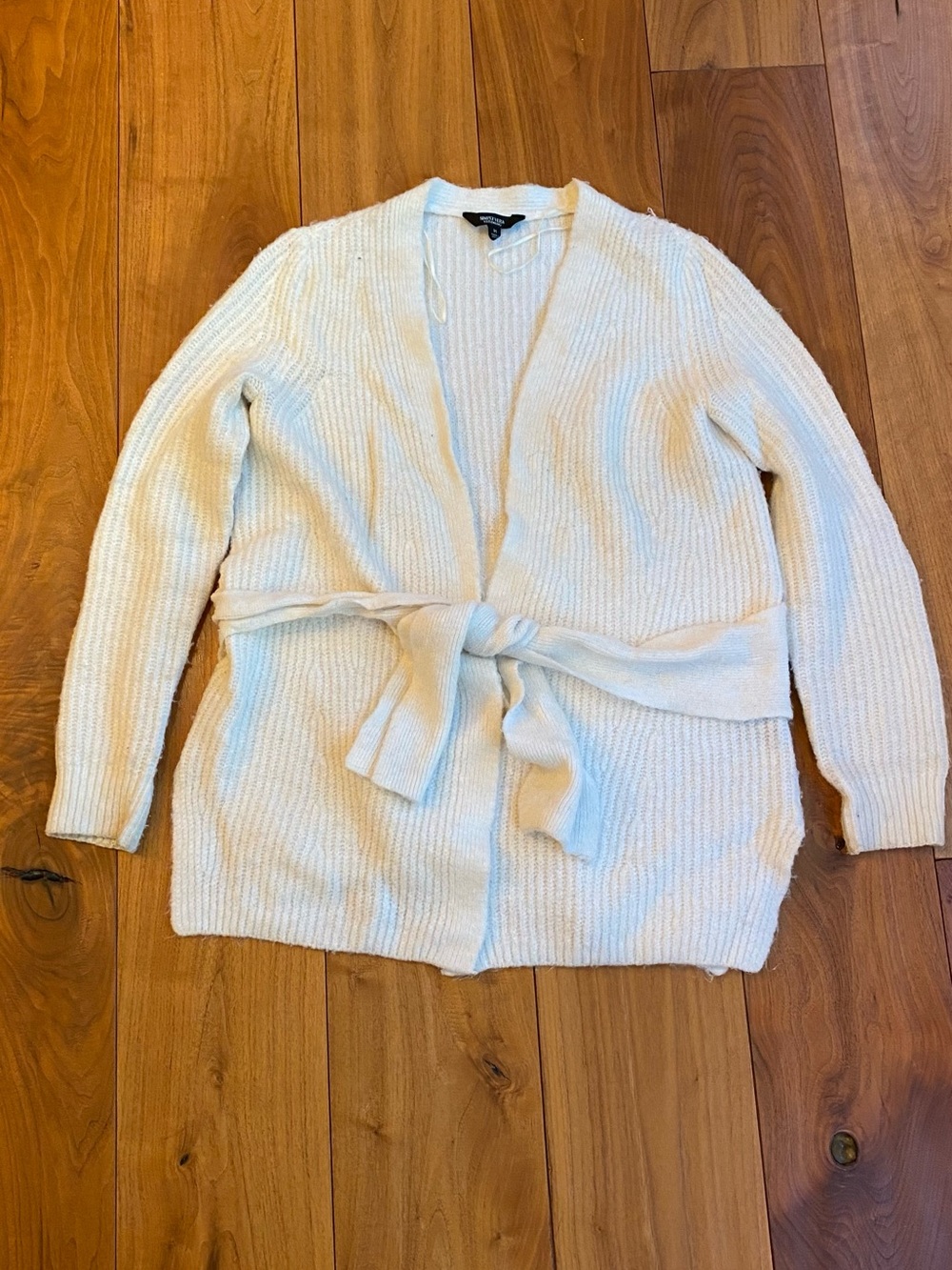 Simply Vera Vera Wang Cream Tie-Waist Ribbed Cardigan